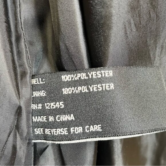 London Fog Women's Black Trench Coat Rain Coat Topper Size Medium - Picture 11 of 13